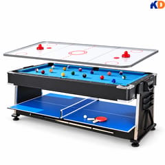 KD Sports 3 in 1 Game Room Table Pool Air Hockey TT Table & Dining Table